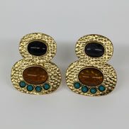 Natural Stone Disc Earrings