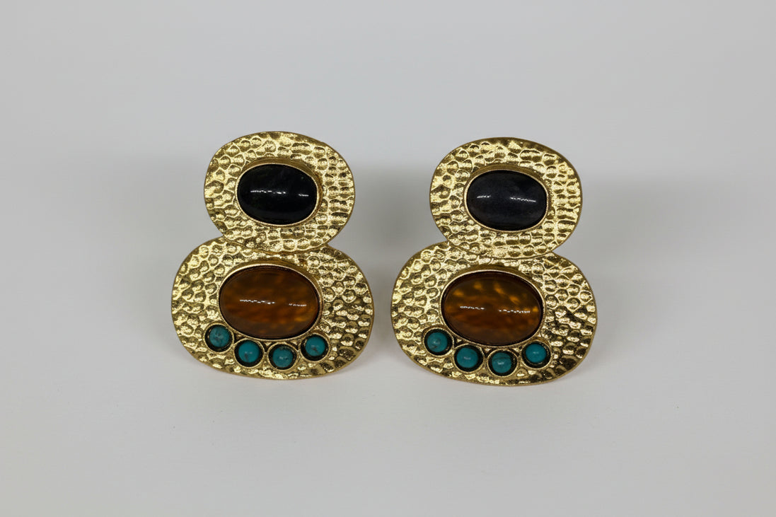 Natural Stone Disc Earrings