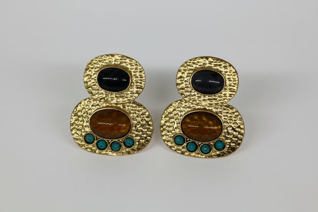 Natural Stone Disc Earrings