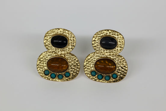 Natural Stone Disc Earrings
