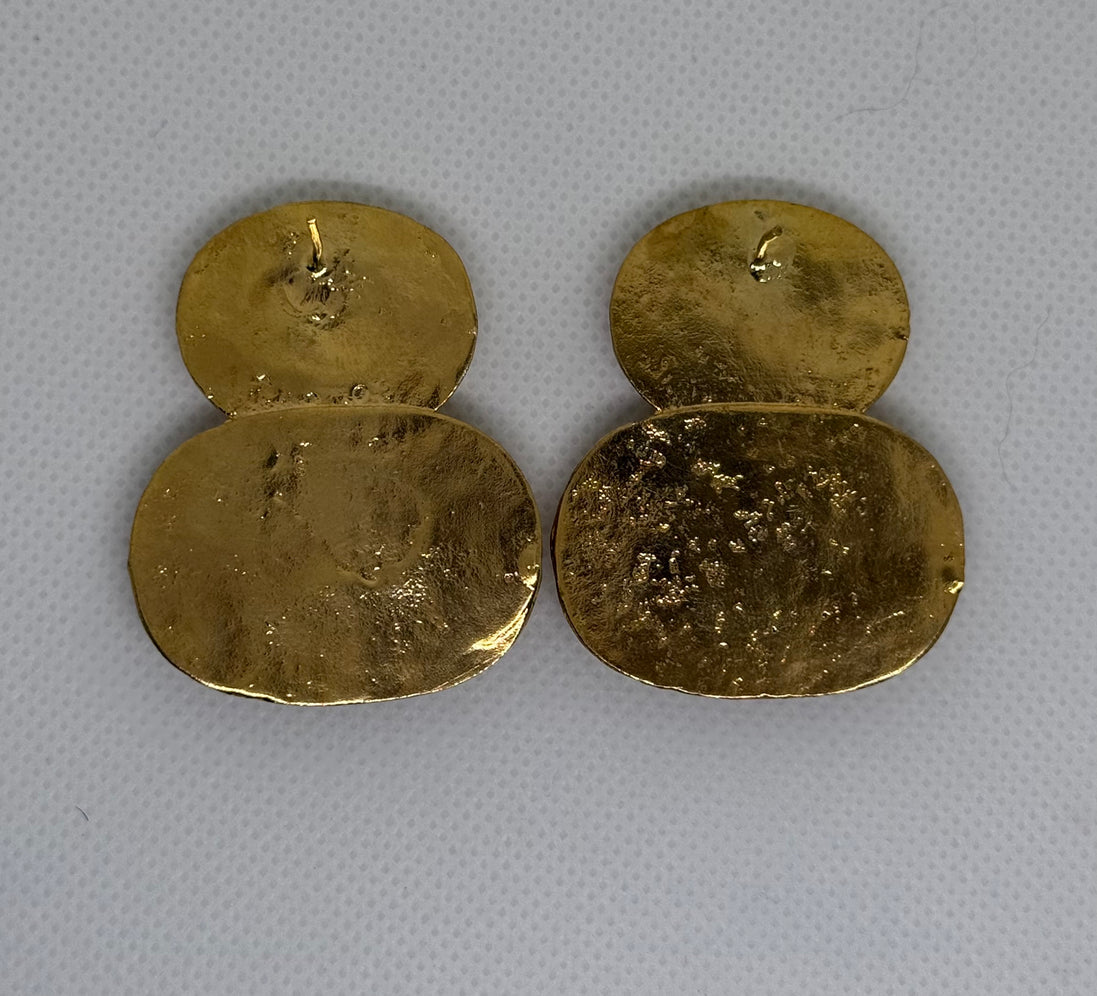 Natural Stone Disc Earrings