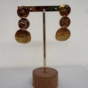 Vintage Coin Golden Earrings