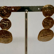 Vintage Coin Golden Earrings