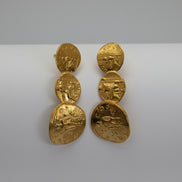 Vintage Coin Golden Earrings