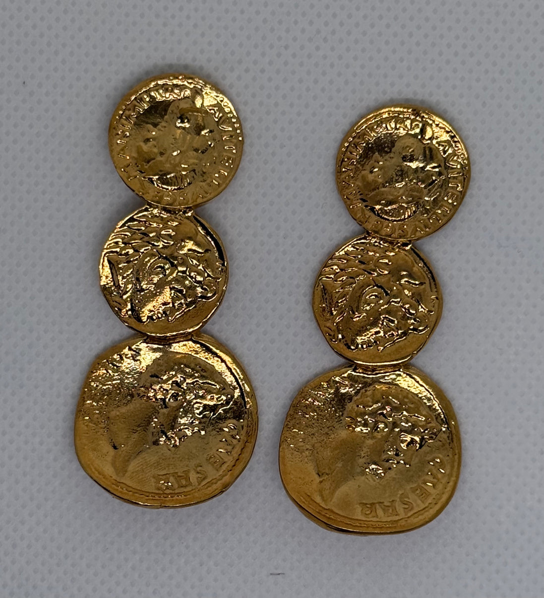Vintage Coin Golden Earrings