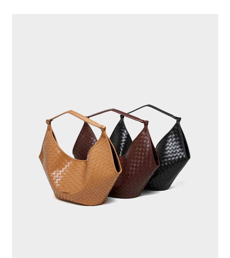 Woven Leather Large Handbag
