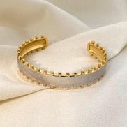 Gold and Silver Beaded Bangle