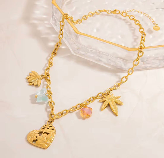Heart Charm Gold Chain
