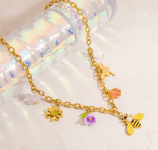 Bee Charm Gold Chain
