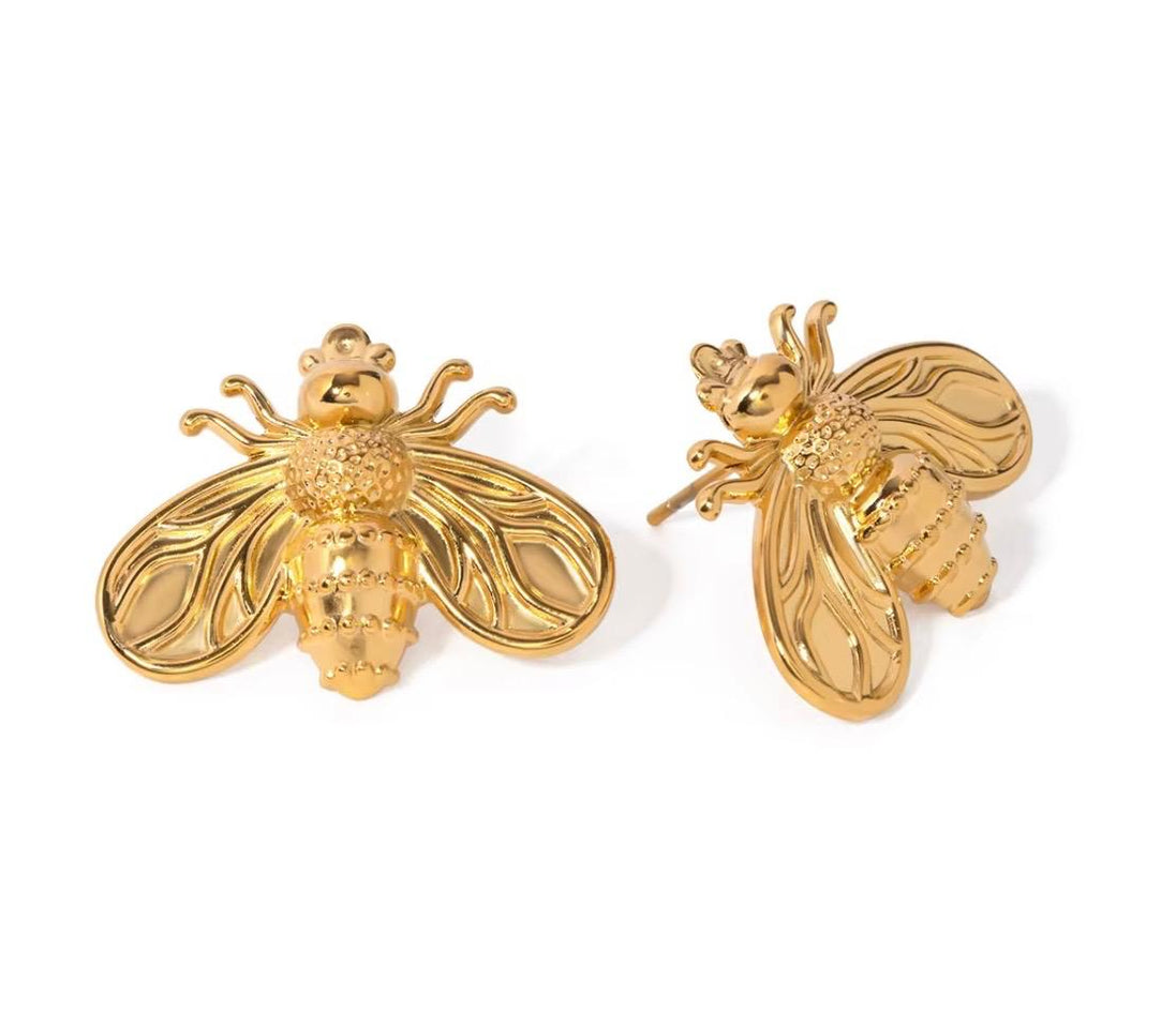 Bees Gold Earrings