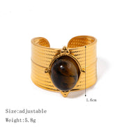 Gold Ring Brown Stone