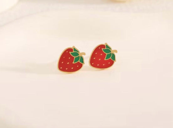 Mini Strawberry Earrings
