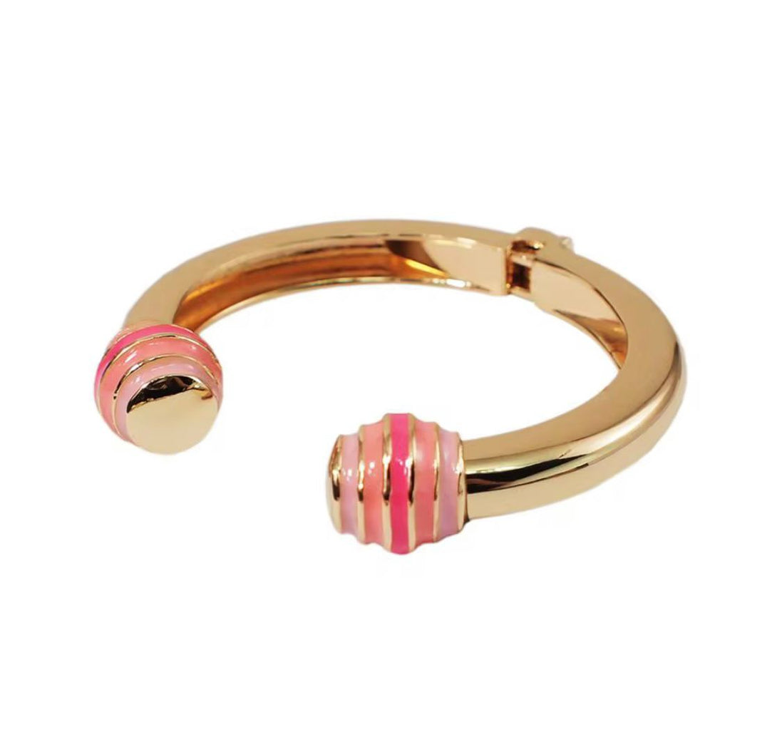 Gold and Enamel Ball Bangle