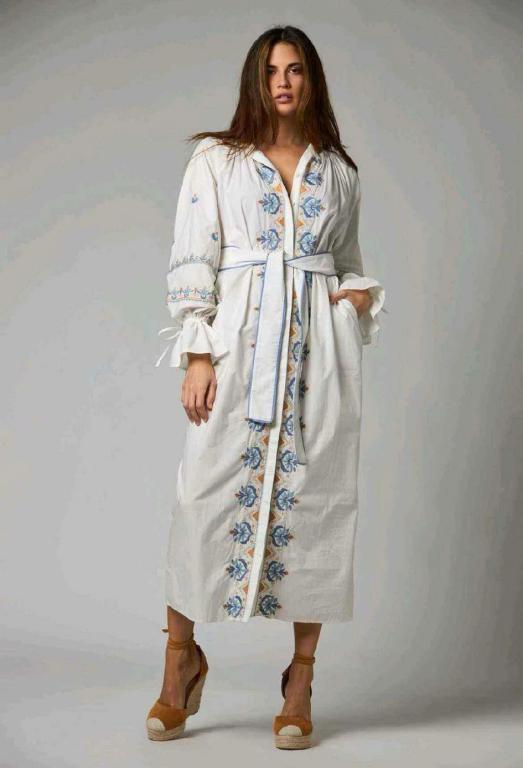 Embroidered Shirt Dress