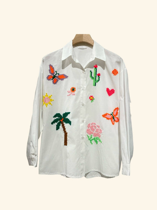 Embroidered White Shirt