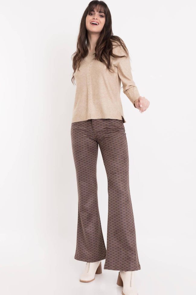 Flared Geometric Trousers