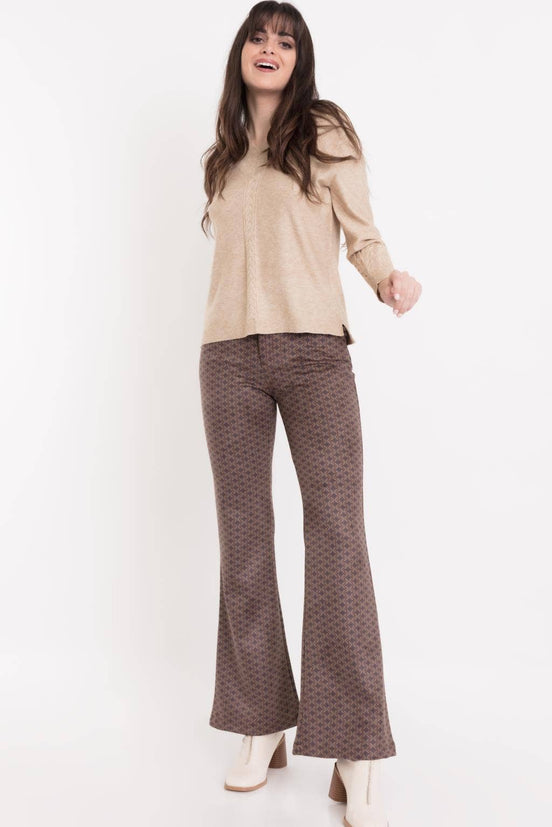 Flared Geometric Trousers