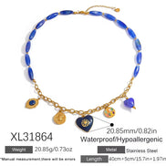 Ocean Blue Necklace with charms