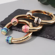 Gold and Enamel Ball Bangle