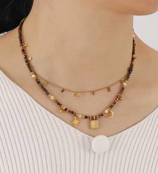 Natural Stone Beaded Necklace