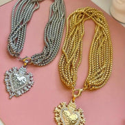 Heart & Multiple Chain Necklace