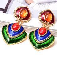 Large Enamel Rainbow Earrings