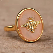 Natural Stone Bee Ring