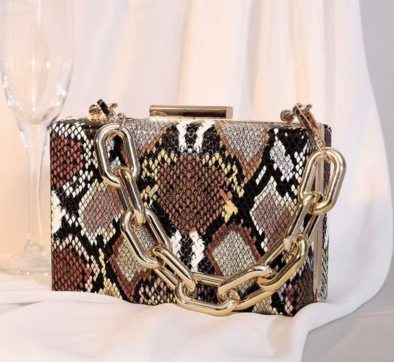 Snake Pattern Handbag & Clutch