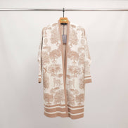 Jungle Print Long Knitted Cardigan