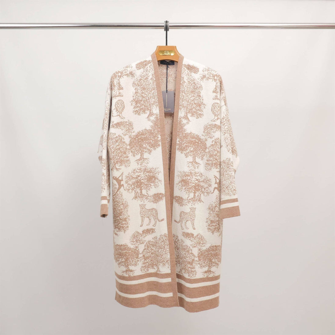 Jungle Print Long Knitted Cardigan