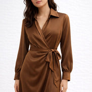 Satin Wrap Dress