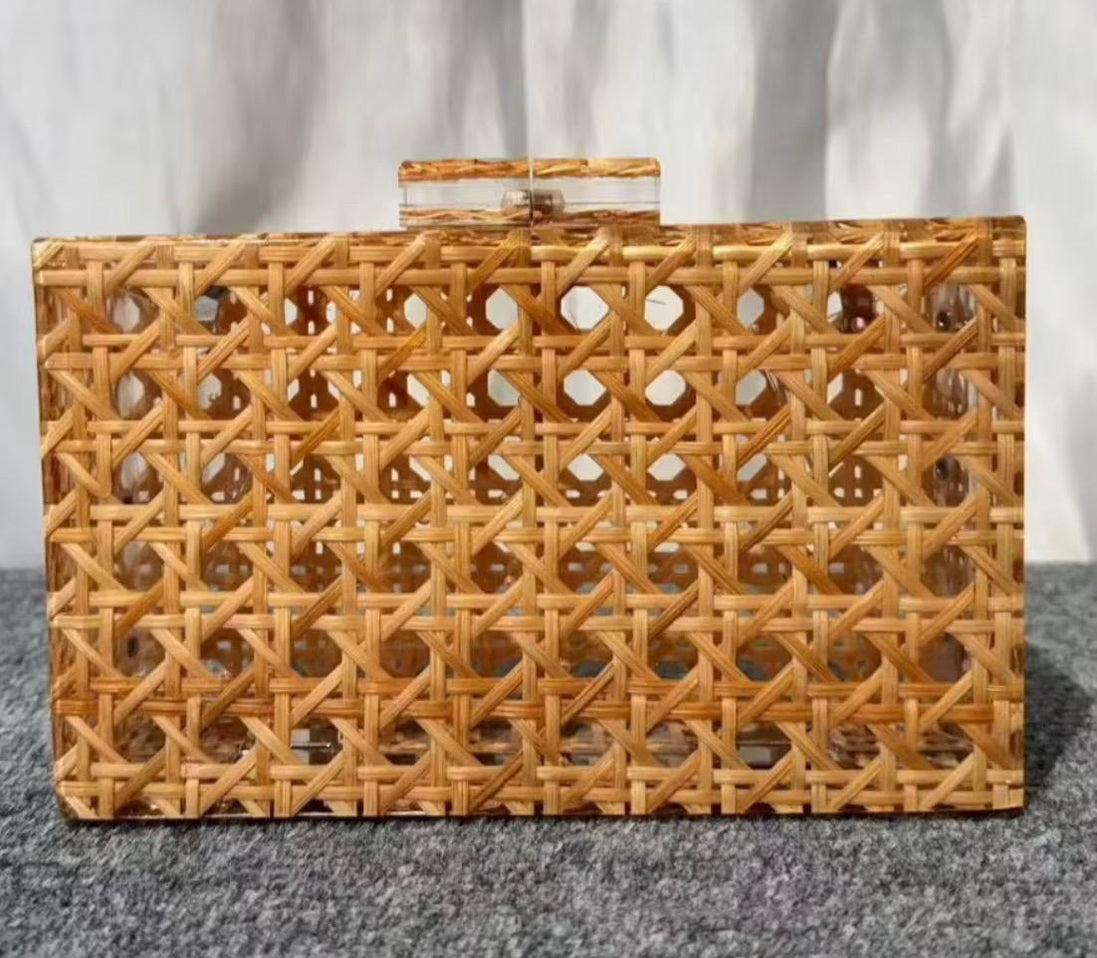 Straw Acrylic Clutch