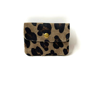 Leopard Print Suede Coin Purse