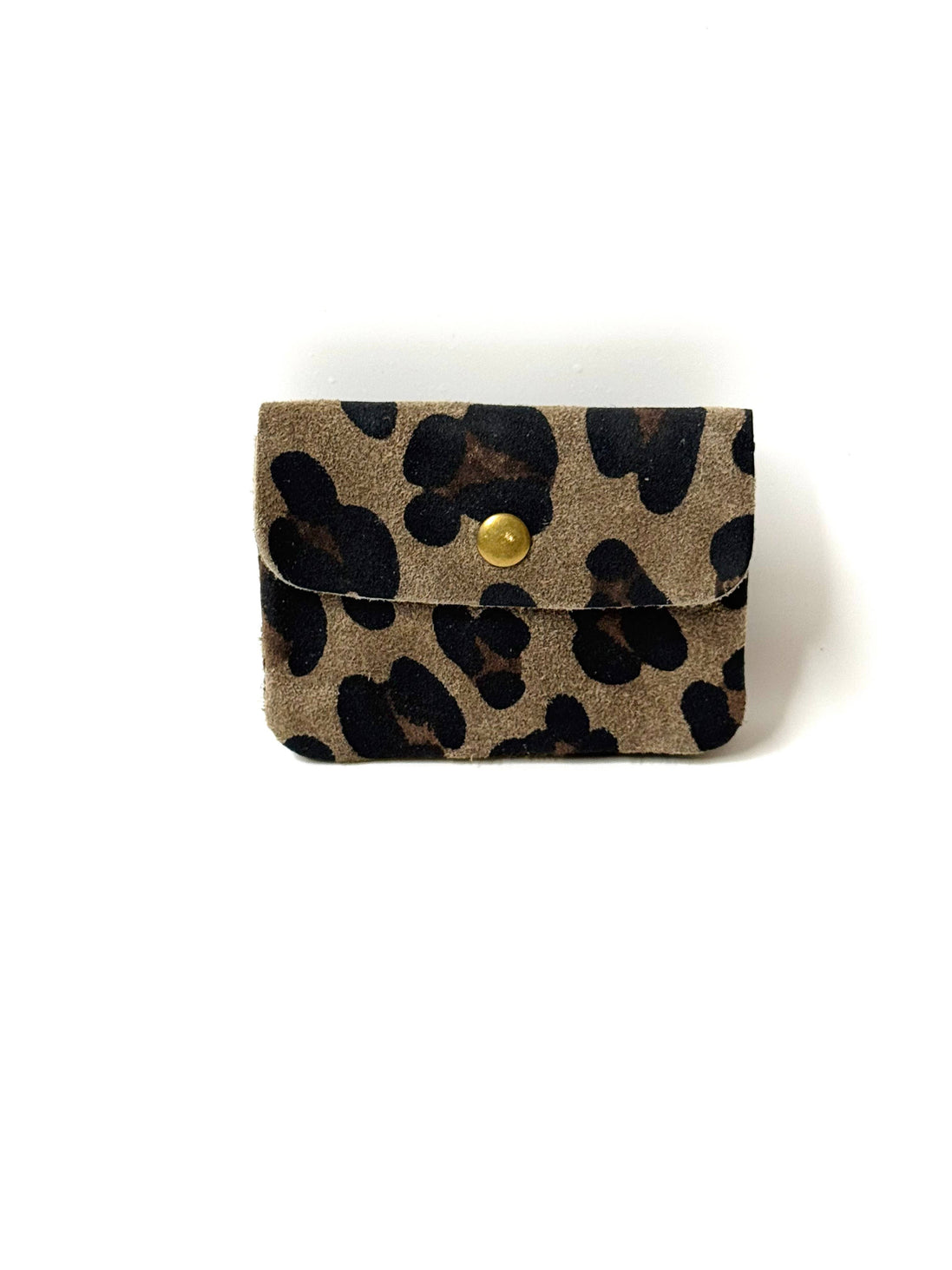 Leopard Print Suede Coin Purse