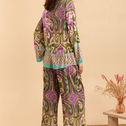 Loose Printed Shirt and Pants Set