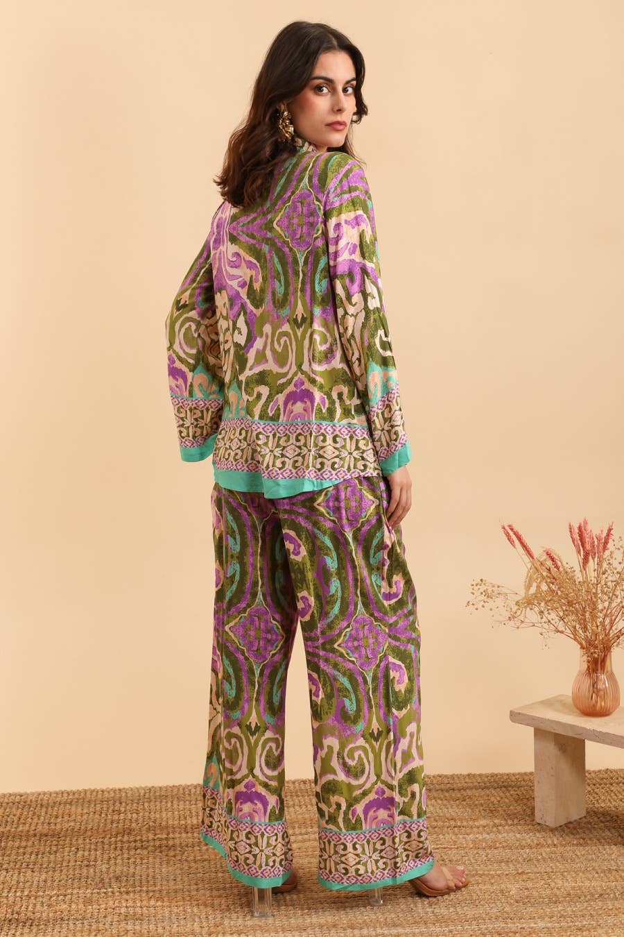Loose Printed Shirt and Pants Set