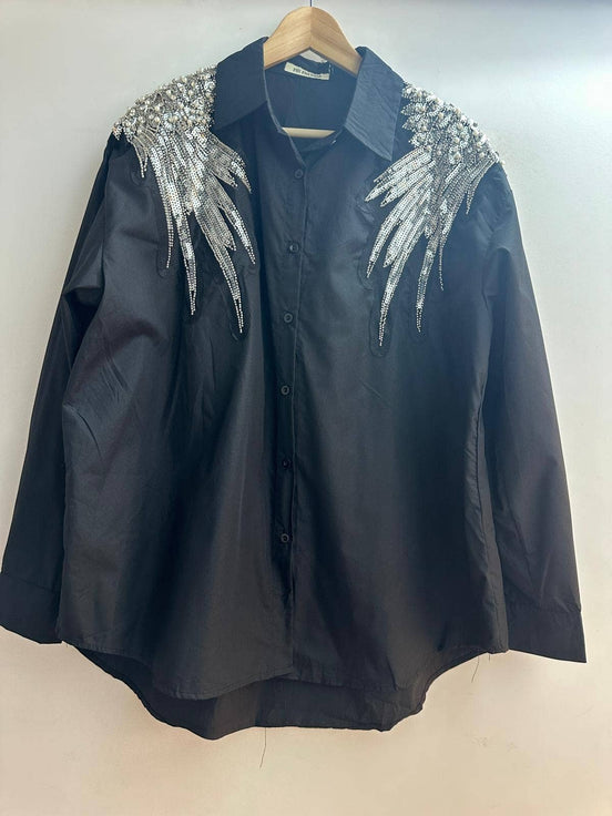 Shirt with Wings and Pearls
