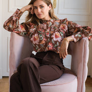 Floral Brown Blouse
