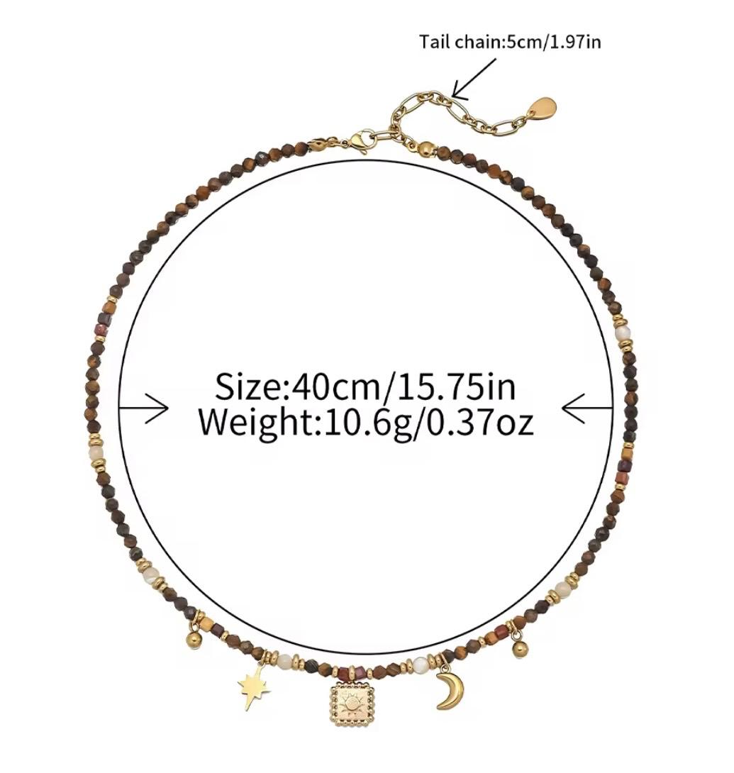 Natural Stone Beaded Necklace