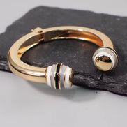 Gold and Enamel Ball Bangle