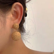 Ball Rafia Earrings