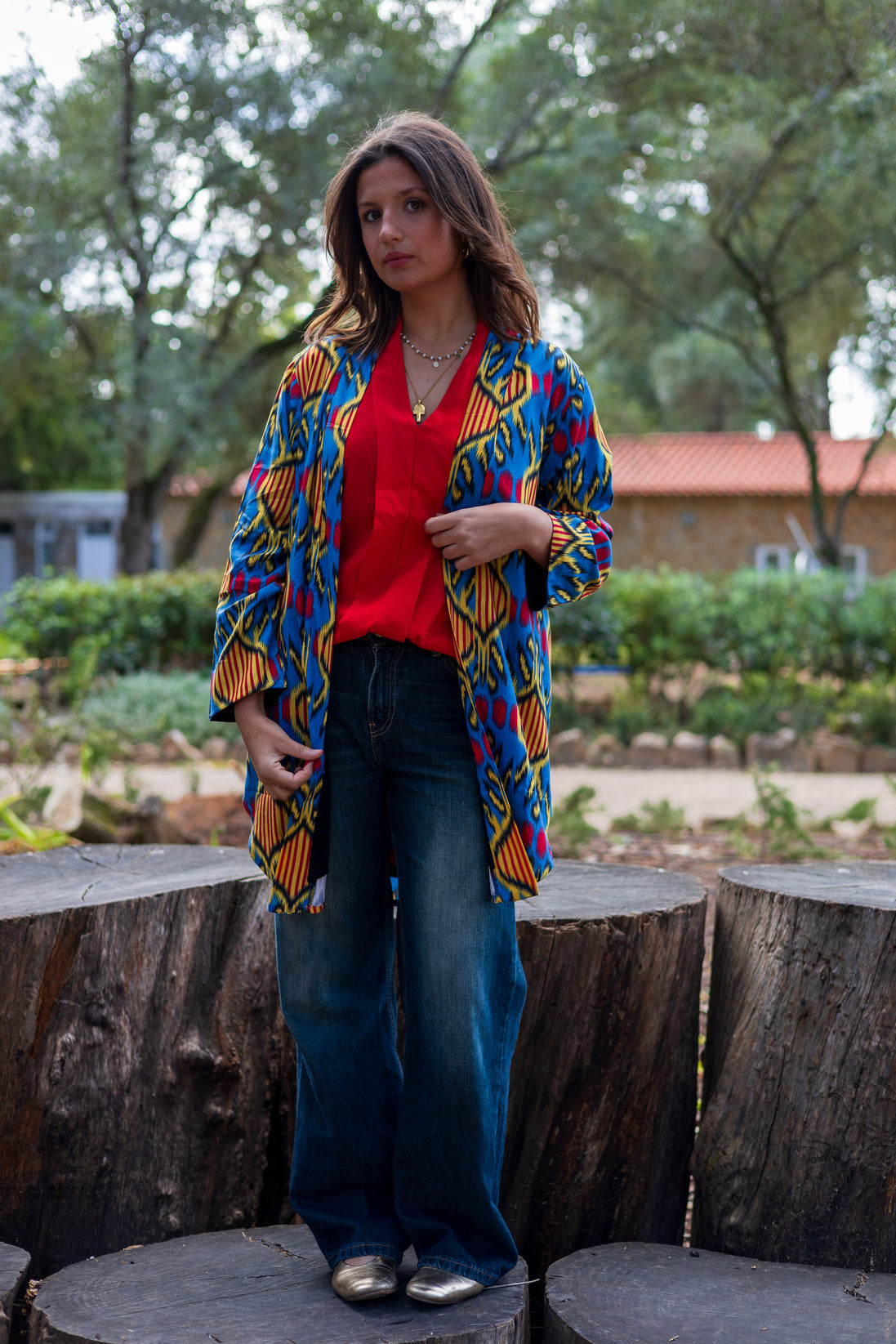 Blue Ikat Blazer