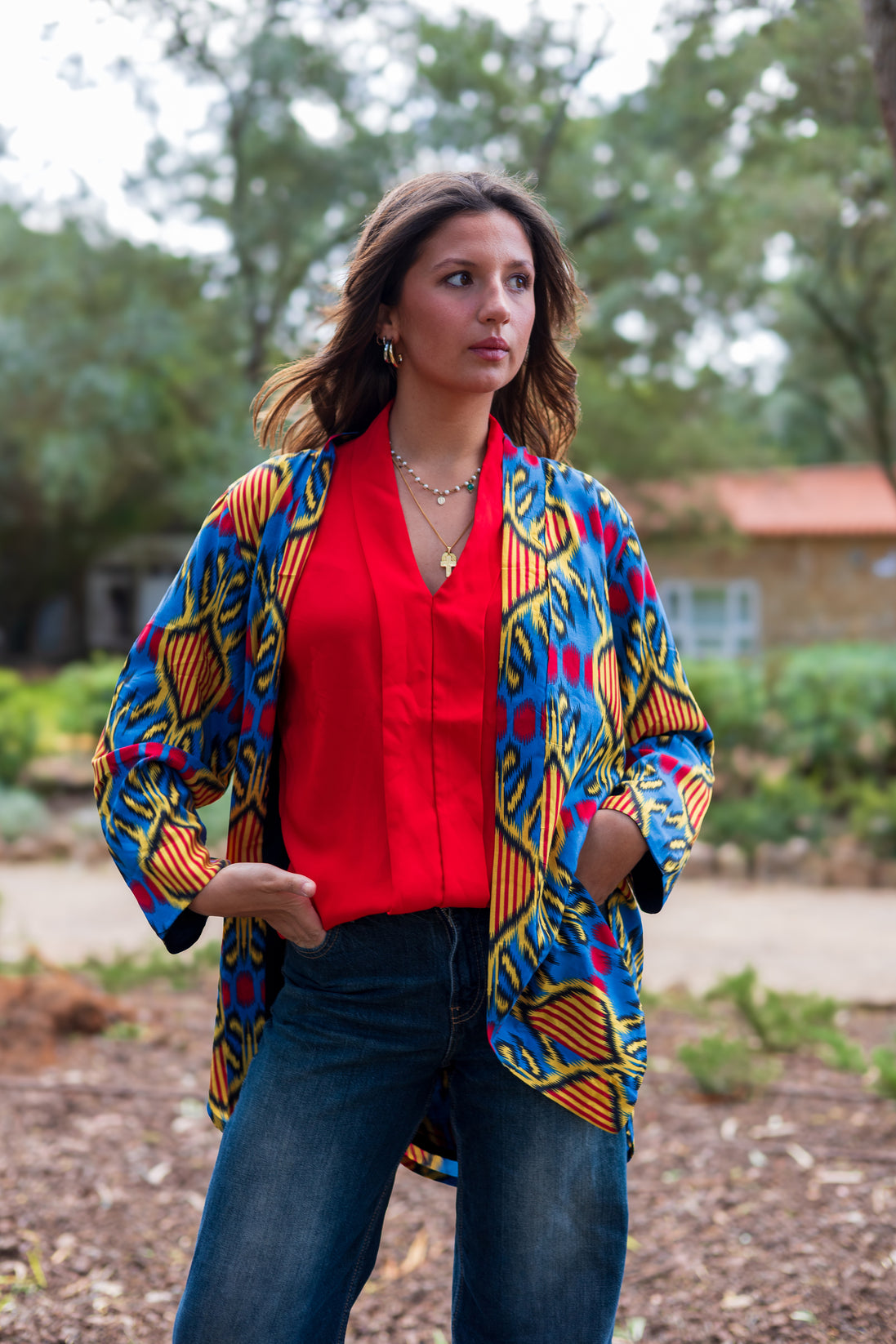 Blue Ikat Blazer