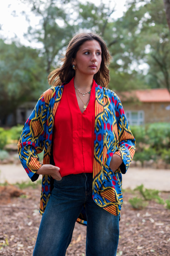 Blue Ikat Blazer