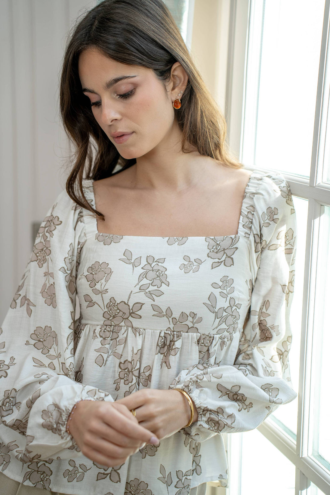 Floral Halter Top with Bow
