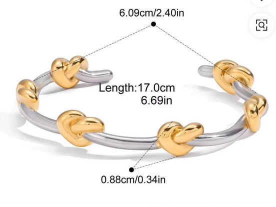 Gold & Silver Knot Bangle
