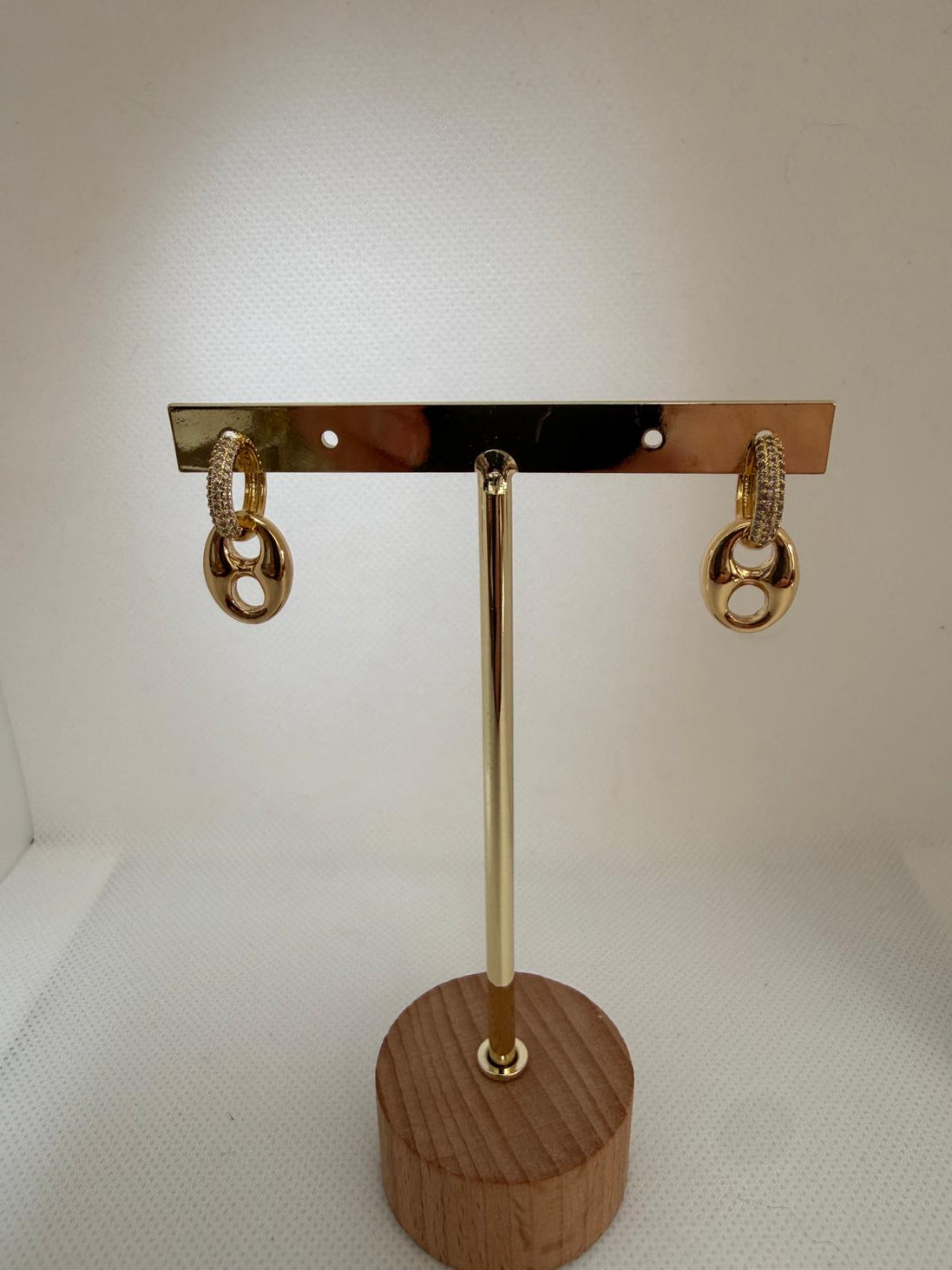 Gold Diamond Hoop with Gold Nose