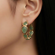 Blue Stone Hoops