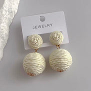 Ball Rafia Earrings