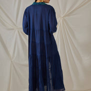 Navy Trimmed Maxi Dress